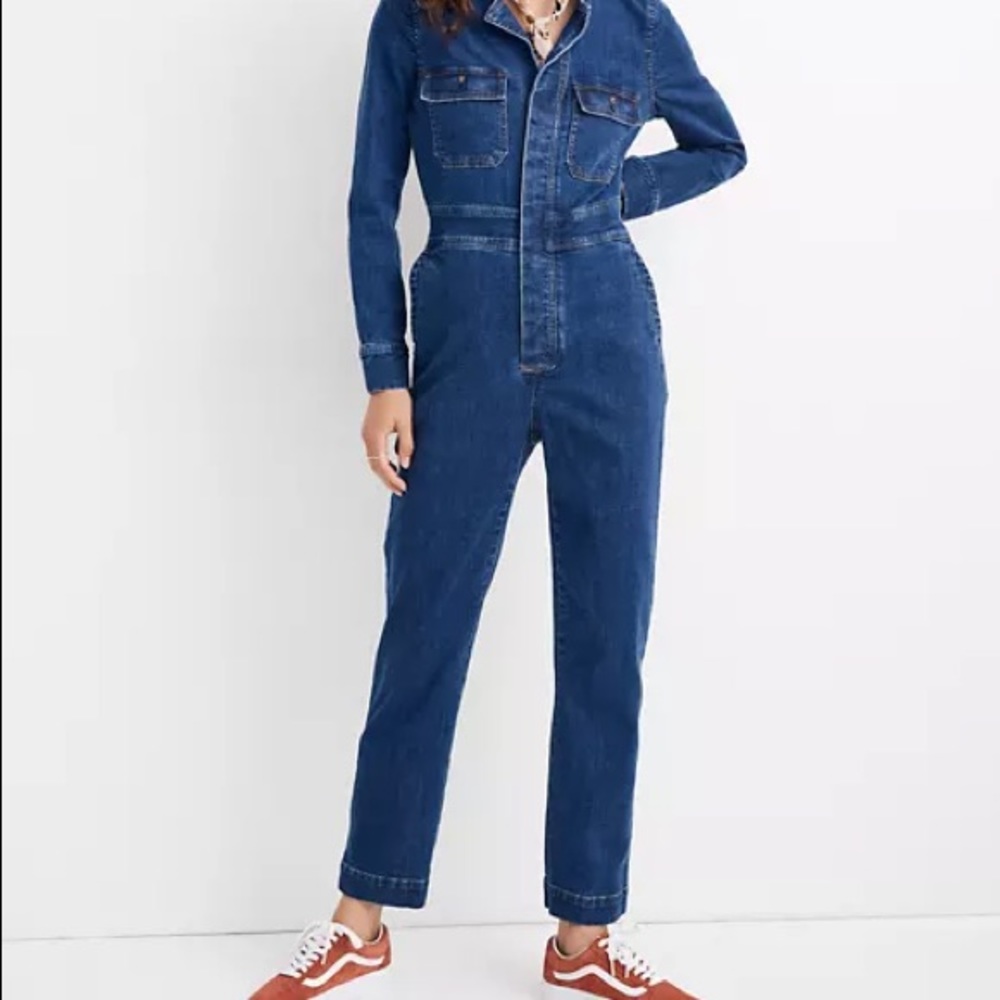 Denim Slim Coverall Jumpsuit in Stanwick Wash
